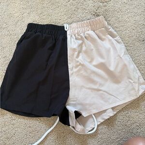 SHEIN Black and Cream Athletic Shorts